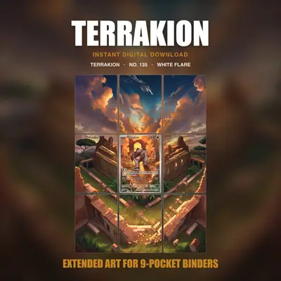 Terrakion #135 — White Flare (Binder Insert)
